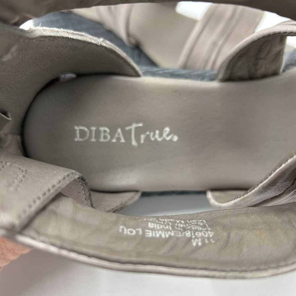 Diba True Womens Leather Sandals Size 11M Emmie Lou Taupe Strappy Wedge Zip Back - Picture 6 of 10